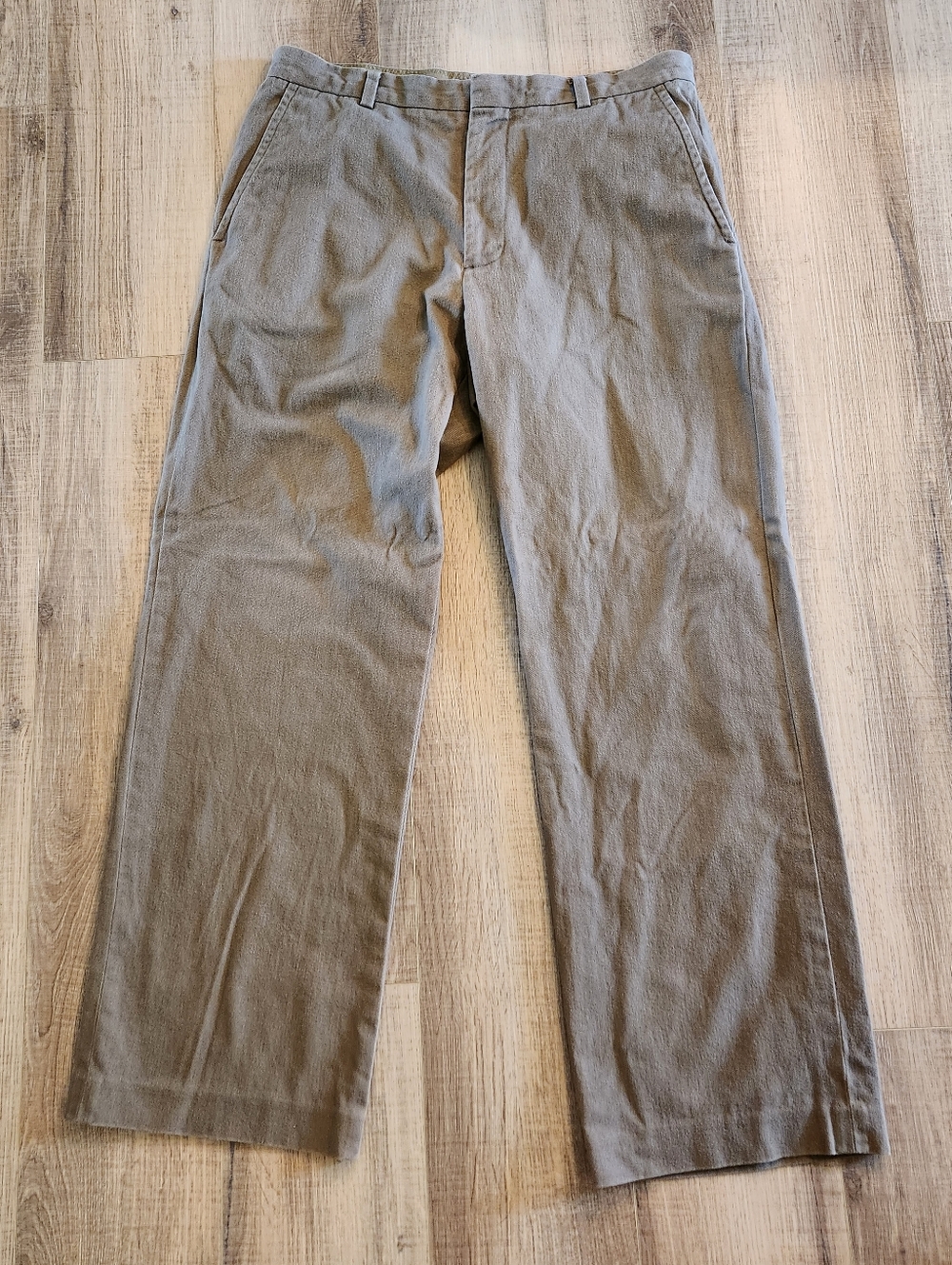 Banana Republic Men 36x32 Brown Khaki Chino Pants Flat Front Cotton Dress Casual
